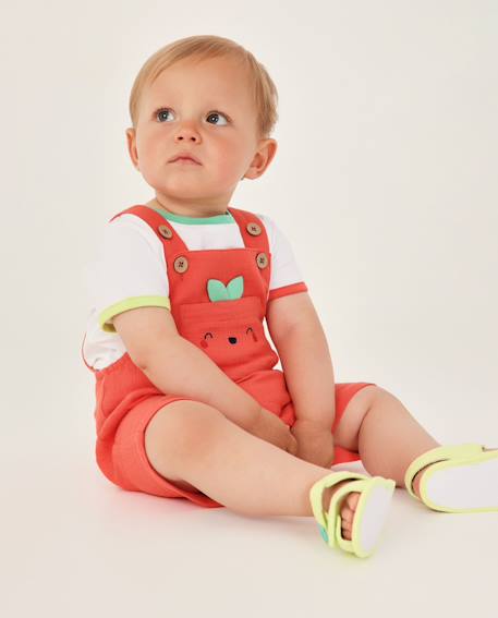 Ensemble en tricot pour nouveau-né avec poche fruit sur le devant Rouge 1 - vertbaudet enfant 