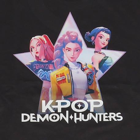 T-shirt 'k-pop demon hunters' manches courtes en coton Gris 2 - vertbaudet enfant 
