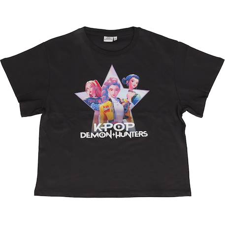 T-shirt 'k-pop demon hunters' manches courtes en coton Gris 1 - vertbaudet enfant 