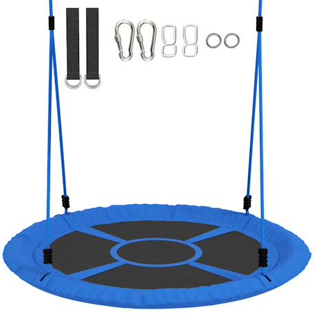 Balançoire nid d'oiseau hauteur réglable charge 200 kg 80 cm Bleu 1 - vertbaudet enfant 