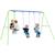Balançoire 3 agrès portique avec 2 balançoires et face à face dim. 2,8l x 1,4l x 1,78h m métal époxy anticorrosion Vert+Violet 1 - vertbaudet enfant 