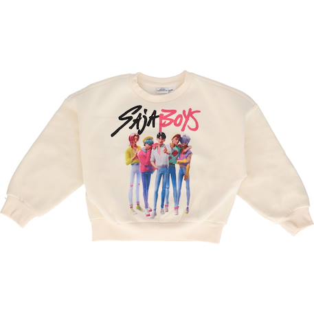 Fille-Pull, gilet, sweat-Sweat-Sweat imprimé 'k-pop demon hunters' manches longues molletonné