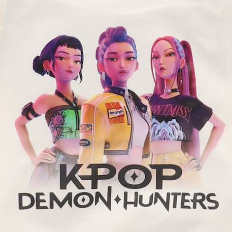 Sweat à capuche 'k-pop demon hunters' manches longues molletonné Blanc 3 - vertbaudet enfant 
