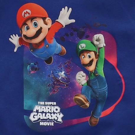 Sweat à capuche garçon 'mario' manches longues molletonné Bleu 2 - vertbaudet enfant 