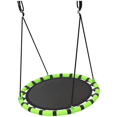 Balançoire nid d'oiseau ronde balançoire panier dia. 1 m 4 anneaux cordages inclus Vert 5 - vertbaudet enfant 