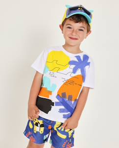 -T-shirt garçon en maille avec imprimé abstrait