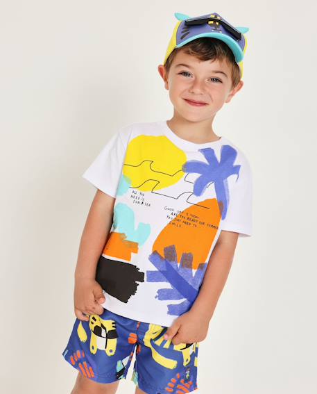 T-shirt garçon en maille avec imprimé abstrait  - vertbaudet enfant