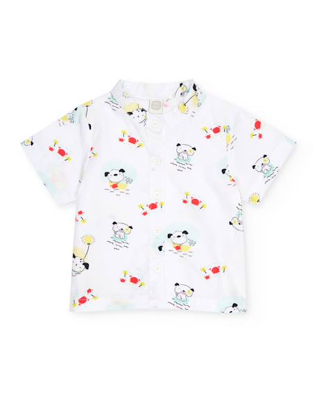 Ensemble nouveau-né en tissu avec imprimé ludique Blanc 2 - vertbaudet enfant 