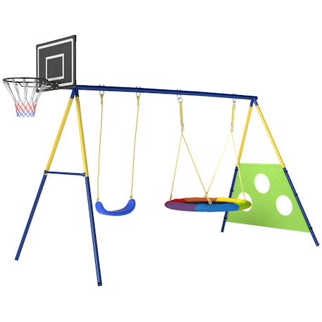 Balançoire portique enfant 4 en 1 acier Bleu 1 - vertbaudet enfant 