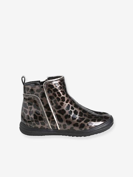 Bottines enfant fille synthétique zippées anthracite+marron+noir 2 - vertbaudet enfant 