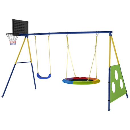 Balançoire portique enfant 4 en 1 acier Bleu 5 - vertbaudet enfant 