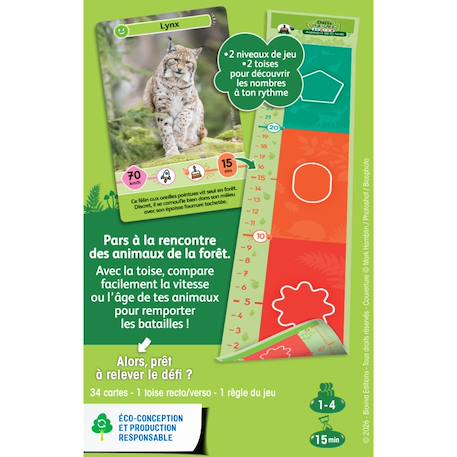 Jeu de cartes - défis nature junior - animaux de la forêt- dès 7 ans - 1 à 4 joueurs - fabriqué en france et éco-conçu Multicolore 4 - vertbaudet enfant 