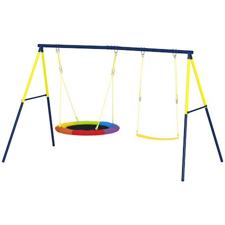 Balançoire portique pour enfant 3 à 8 ans cadre acier Bleu 5 - vertbaudet enfant 