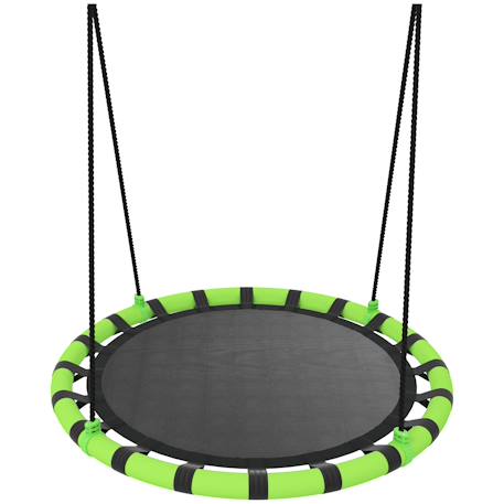 Balançoire nid d'oiseau ronde balançoire panier dia. 1 m 4 anneaux cordages inclus Vert 1 - vertbaudet enfant 