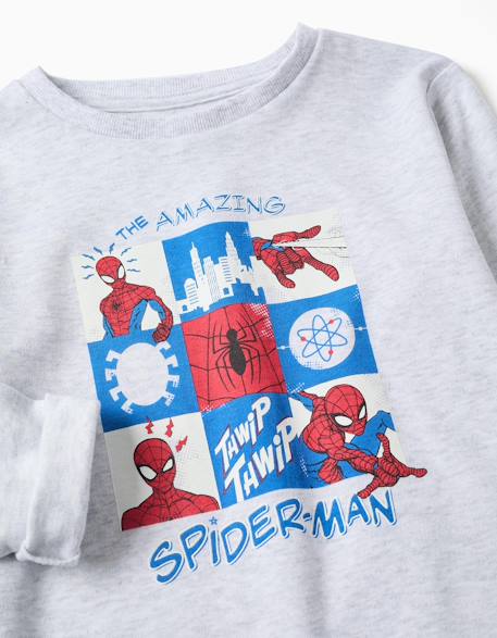 Pyjama long avec imprimé spider-man qui brille dans le noir Gris clair 3 - vertbaudet enfant 