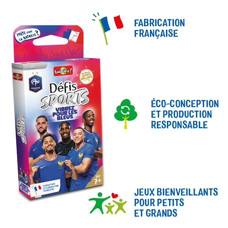 Jeu de cartes - défis sports - fédération française de football  - dès 7 ans - 2 à 6 joueurs - fabriqué en france et éco-conçu Multicolore 6 - vertbaudet enfant 