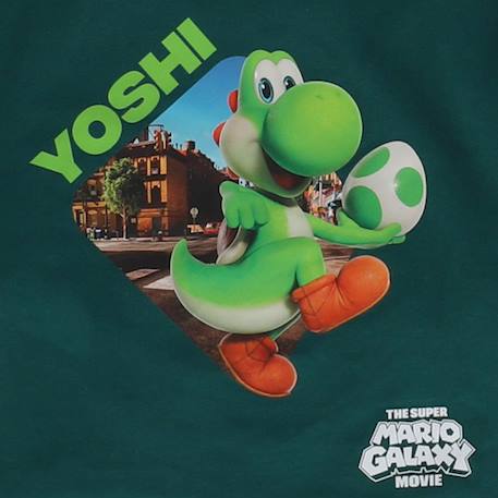 Sweat imprimé 'mario' manches longues molletonné Vert 2 - vertbaudet enfant 