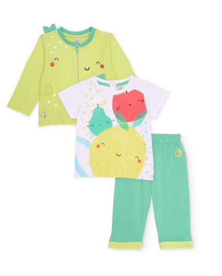 Ensemble en tricot trois pièces pour nouveau-né Vert 1 - vertbaudet enfant 