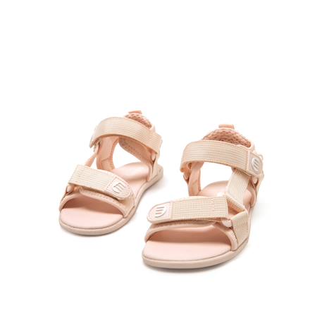 Sandales filles synthétique fermeture adhésive barefoot Pink+Purple+Verd clair 6 - vertbaudet enfant 