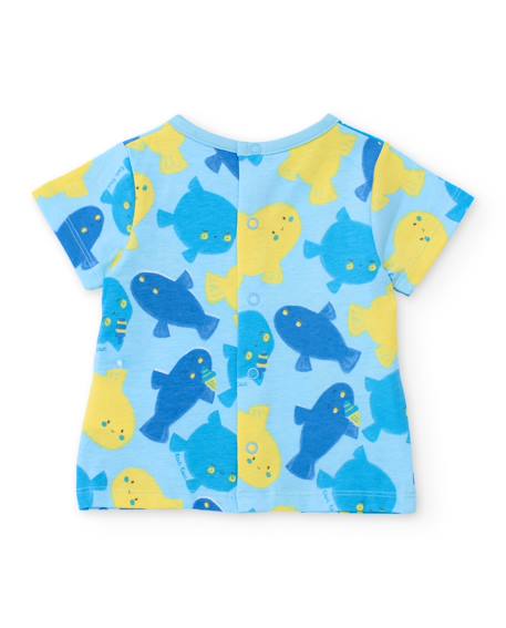 Ensemble en tricot pour nouveau-né avec imprimé petits poissons Bleu 3 - vertbaudet enfant 