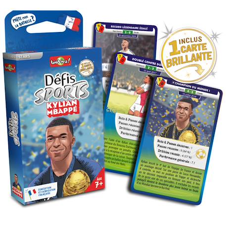 Jeu de cartes - défis sports - kylian mbappé  - dès 7 ans - 2 à 6 joueurs - fabriqué en france et éco-conçu Multicolore 2 - vertbaudet enfant 