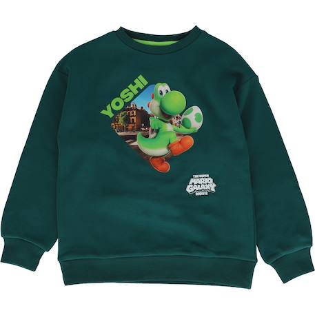 Sweat imprimé 'mario' manches longues molletonné - vertbaudet enfant Garçon-Pull, gilet, sweat-Sweat imprimé 'mario' manches longues molletonné