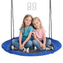 Jouet-Balançoire nid d'oiseau ronde ø 110 cm 4 anneaux inclus bleu