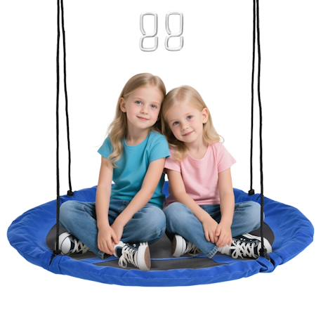 Balançoire nid d'oiseau ronde ø 110 cm 4 anneaux inclus bleu Bleu 1 - vertbaudet enfant 