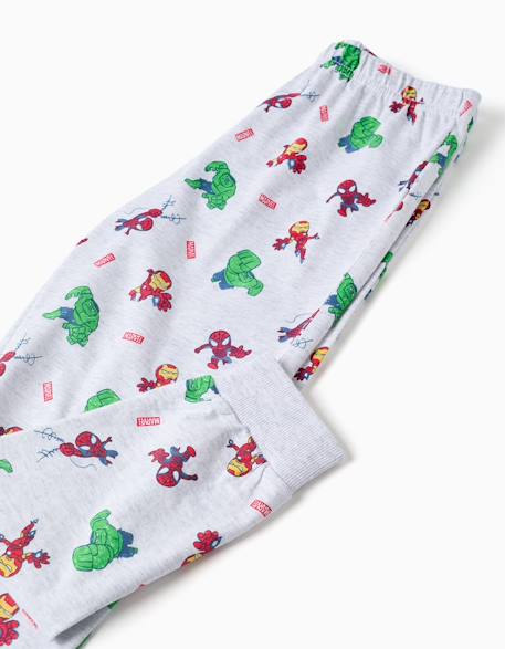 Pyjama en coton à manches longues avec imprimés marvel Bleu 4 - vertbaudet enfant 