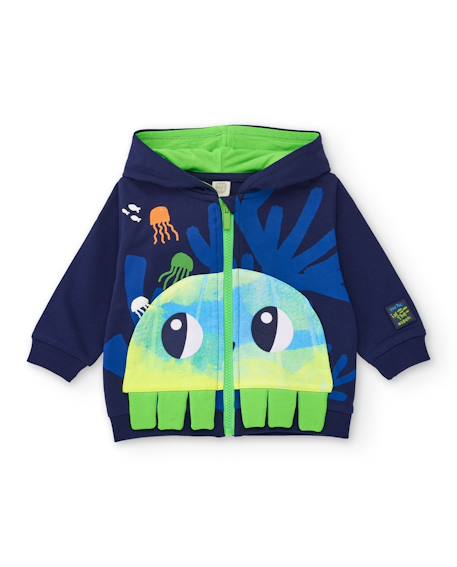 Ensemble garçon en maille avec grand motif frontal Bleu 2 - vertbaudet enfant 