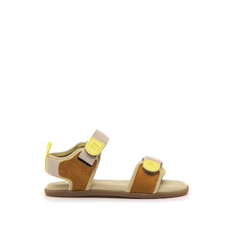 Sandales garçon synthétique fermeture adhésive barefoot Camel 1 - vertbaudet enfant 