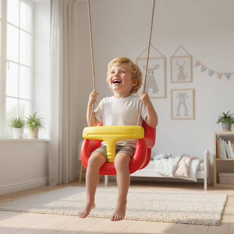 Balançoire bébé dossier haut sécurité hauteur ajustable Rouge 6 - vertbaudet enfant 