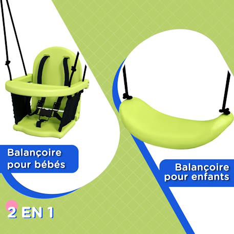 Portique balançoire évolutive - siège haut, accoudoirs, ceinture sécurité 5 points, barre protection - métal époxy Gris 4 - vertbaudet enfant 