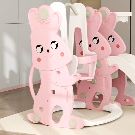 Toboggan balançoire panier basket enfant 3 en 1 design lapin hdpe Rose 6 - vertbaudet enfant 