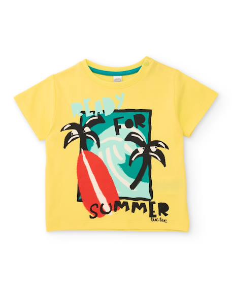 Ensemble garçon en maille avec imprimé estival Jaune 2 - vertbaudet enfant 