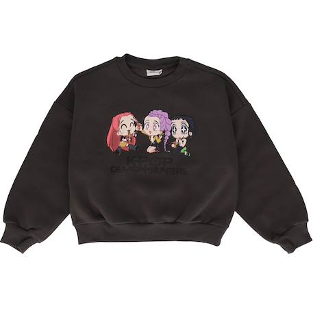 Fille-Pull, gilet, sweat-Sweat imprimé 'k-pop demon hunters' manches longues molletonné