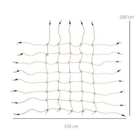 Filet d'escalade enfant pe filet à grimper 3-6 ans 1,5l x 2h m crochets acier galvanisé Beige 3 - vertbaudet enfant 