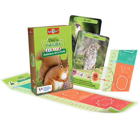 Jeu de cartes - défis nature junior - animaux de la forêt- dès 7 ans - 1 à 4 joueurs - fabriqué en france et éco-conçu Multicolore 2 - vertbaudet enfant 