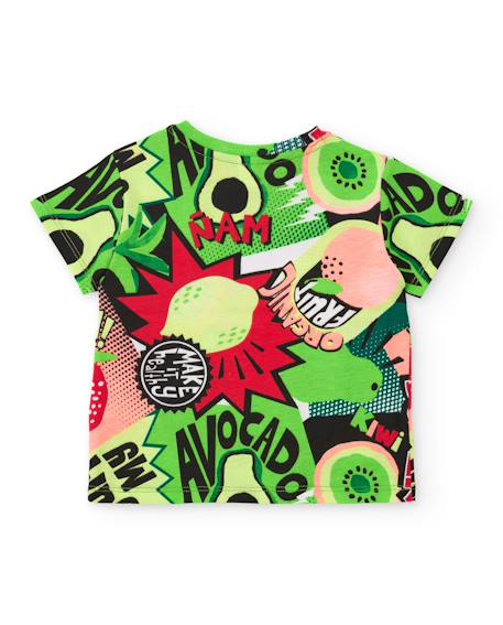 Ensemble garçon en maille au style bande dessinée Vert 4 - vertbaudet enfant 