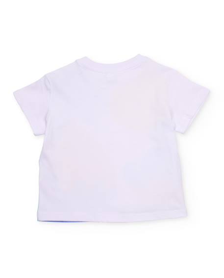 T-shirt garçon en maille avec imprimé abstrait Blanc 3 - vertbaudet enfant 