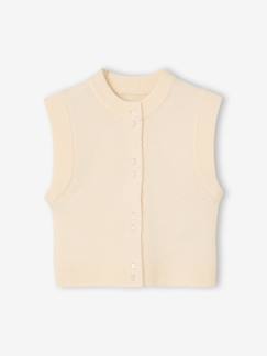 -Gilet sans manches fille boutonné devant