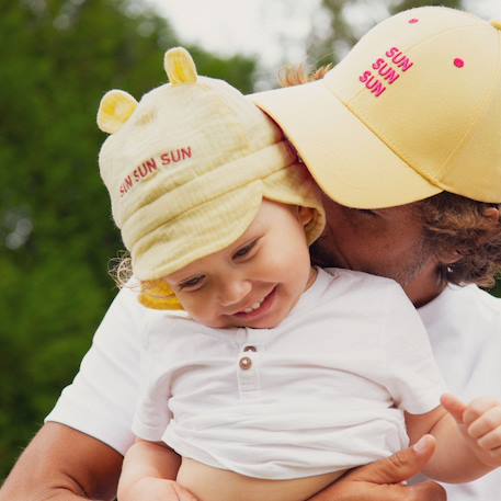 Casquette enfant sun sun sun jaune (9-24 mois) Jaune, rose 3 - vertbaudet enfant 