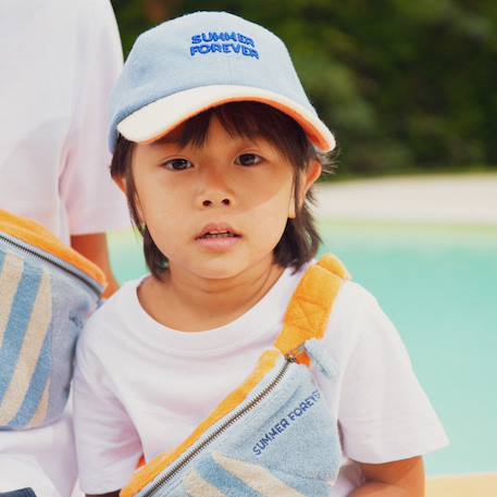 Casquette enfant summer forever eponge bleu et orange (9-24 mois) Bleu, orange 3 - vertbaudet enfant 