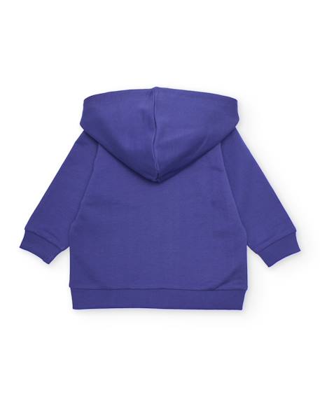 Sweat garçon en maille avec fermeture zippée Violet 2 - vertbaudet enfant 