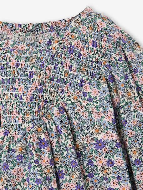 Blouse fille manches smockées ivoire+vanille+vert sauge 3 - vertbaudet enfant 