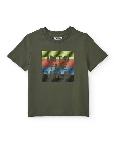 Ensemble garçon en maille avec message graphique Vert 2 - vertbaudet enfant 