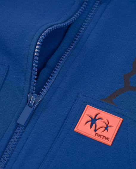 Sweat pour garçon en maille avec fermeture zippée Bleu 3 - vertbaudet enfant 