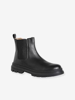 Chaussures-Boots enfant fille cuir élastiquées et zippées