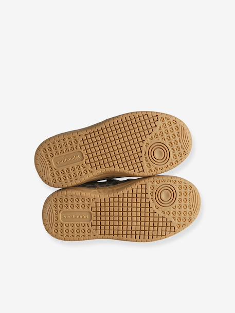 Baskets enfant fille cuir à scratchs beige+marron+vieux rose 5 - vertbaudet enfant 