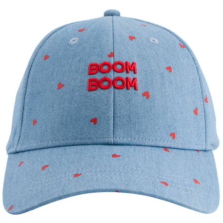 Casquette enfant badaboom denim coeurs (9-24 mois) Denim, rouge 2 - vertbaudet enfant 